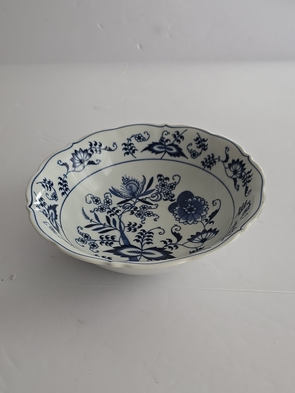 Vintage Blue Danube Blue Onion Porcelain Serving Bowl Japan